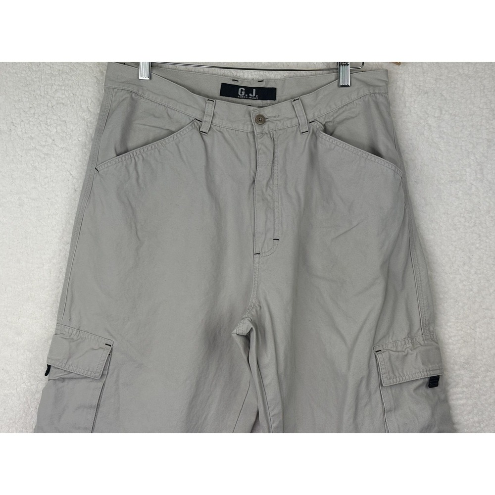 Guess Jeans Cargo Pants Mens 34x28 Gray Cotton Canvas Relaxed Fit Baggy Vintage - Picture 3 of 14